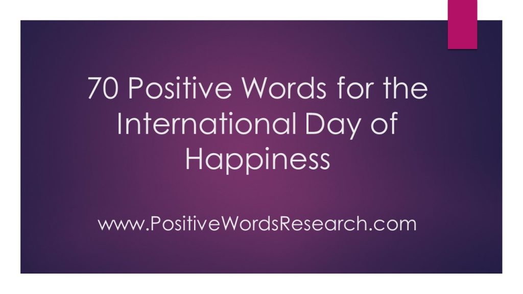 Positive Words - International Day of Happiness